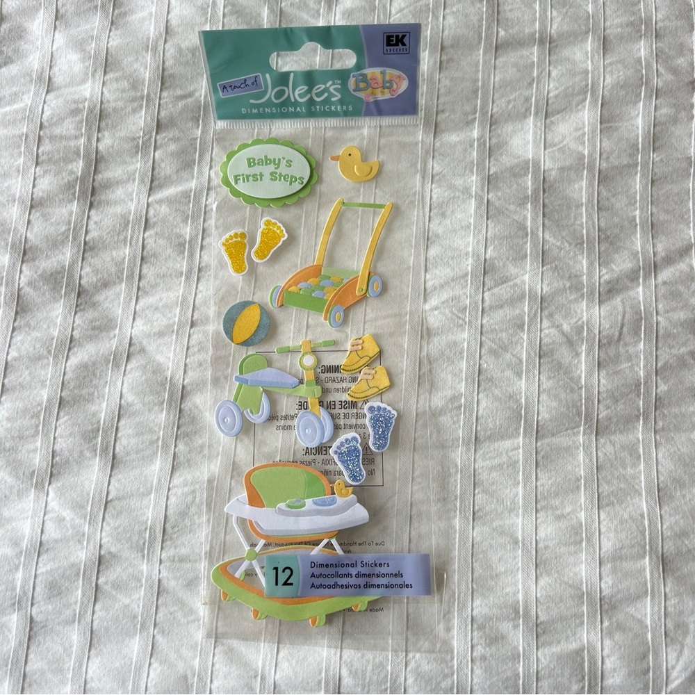 NWT A Touch of Jolee’s Baby’s First Steps Dimensional Sticker Set